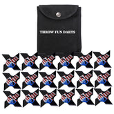 THROWFUN 9/18 Pack 9Cr17 Stainless steel- 3.85''(length) 0.1''(thick) , throwing knives set  Full-Tang Throwing Set, with Nylon Sheath for Competition and Recreation Multicolor Cross Darts-FB-YF206A